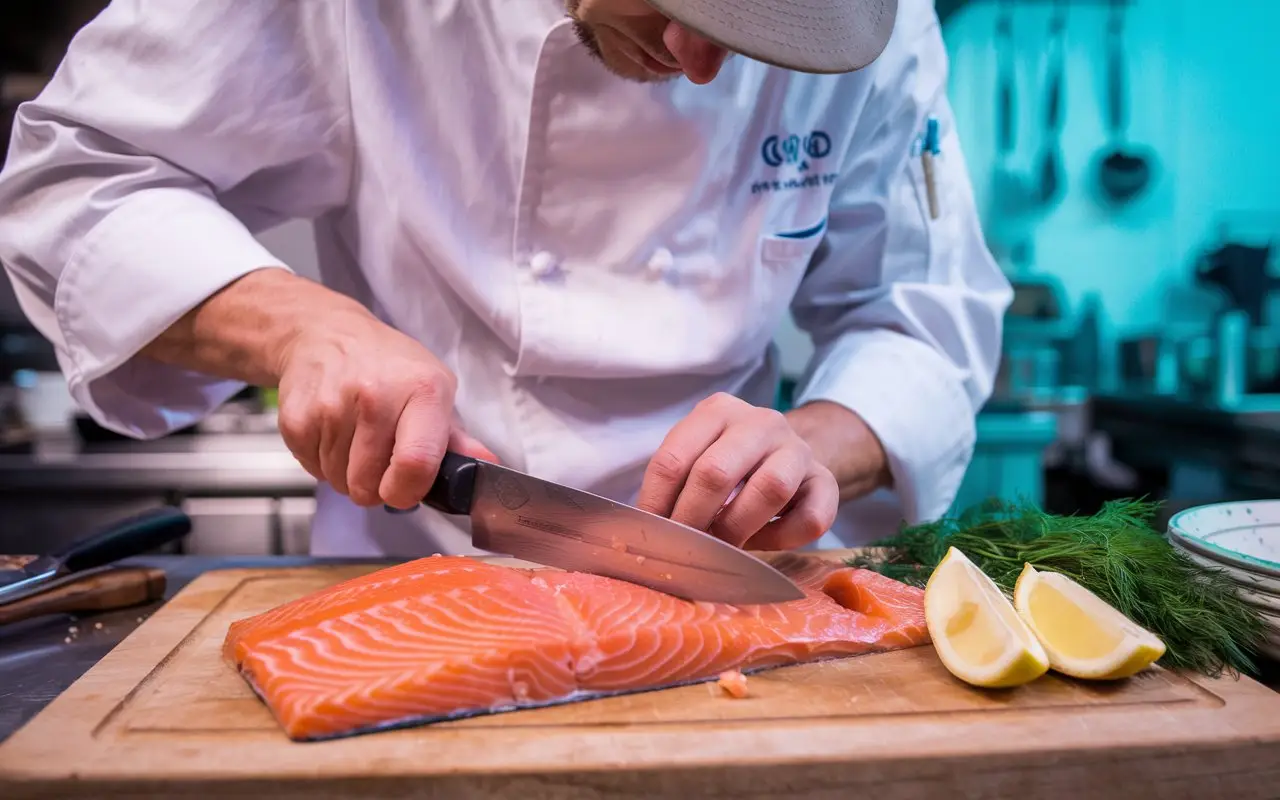 Frischer Lachs, bereit für die Zubereitung – Genuss pur.